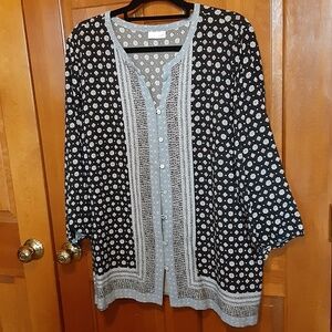 J, Jill Button Down Bohemian Top